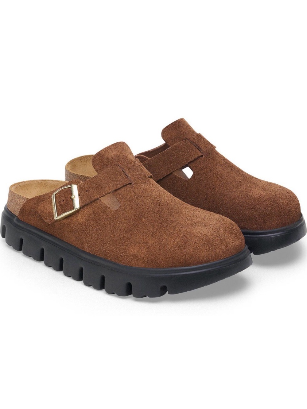 Papillo by Birkenstock Boston Chunky Platform Clog in Dark Tea/Black